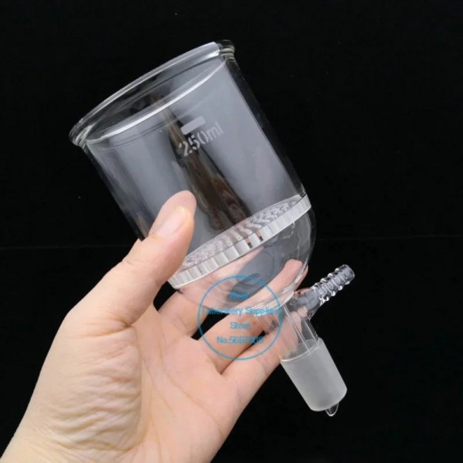 실험실 사용을 위한 1개 30ml/60ml/100ml/150ml/250ml/500ml/1000ml 유리 흡입 필터 깔때기, 150ml joint No.19