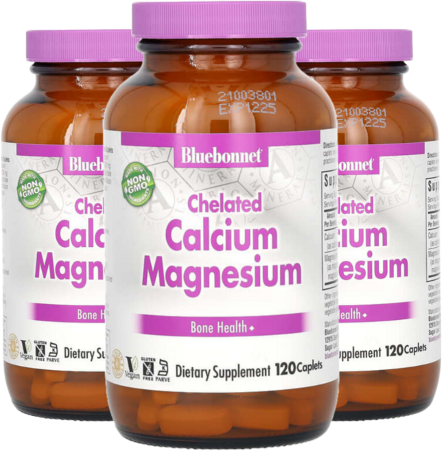 블루보넷 킬레이트 칼슘 마그네슘 120정 3개 비스글리시네이트 산화마그네슘