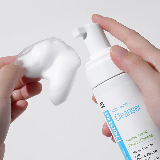 약국입점 의약외품 덴탈비 프로클리어 유지장치세정제 대용량 200ml 거품형 틀니 치아교정기 의치 세척, 1개 - 쿠팡