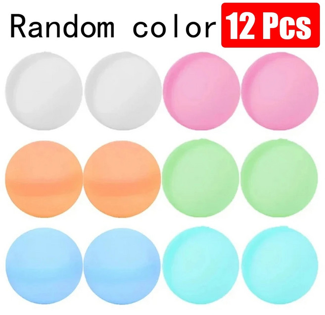 1-48Pcs 어린이를위한 재사용 가능한 물 풍선 성인 야외 활동 수영장 해변 목욕 장난감 여름 게임을위한 폭, 08 Ramdon 12 Pcs