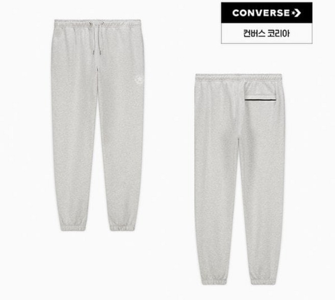 매장정품 CONVERSE 컨버스 브랜드관 골드 스탠다드 루즈핏 스웨트팬츠 라이트 그레이 헤더 10025915-A02 1390351