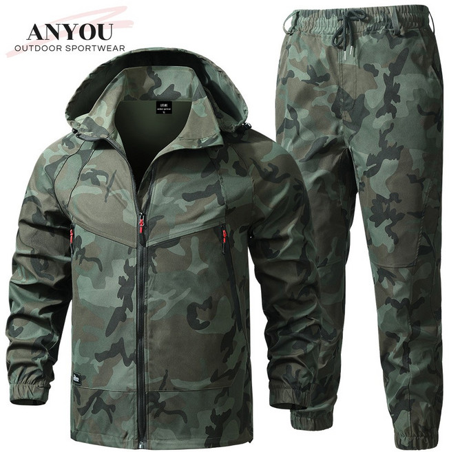 ANYOU 춘추 남자 남성용 현장 작업복 정비복 상하의 세트 레저 방수 방풍