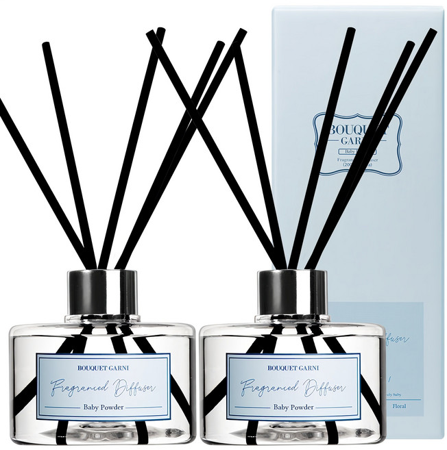 부케가르니 프래그런스드 디퓨저, 베이비파우더, 200ml, 2개