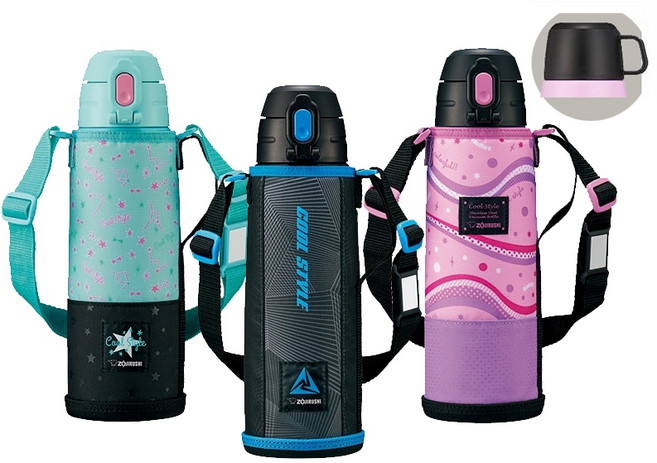 ZOJIRUSHI 象印 2WAY兒童不鏽鋼真空保溫保冷瓶1030ml，雙杯蓋設計，大容量兒童水壺，安全鎖防漏，SP-JB10, 薄荷綠, 1個