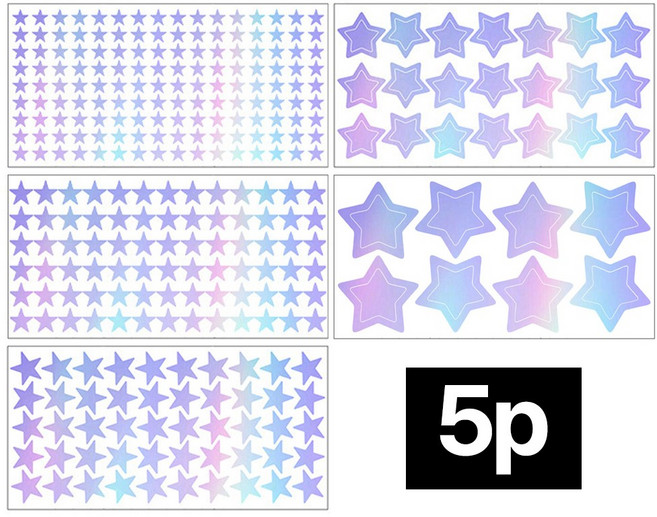제롯 천장 야광 별 스티커, 5개