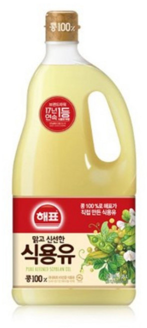 사조해표 식자재 명절 집들이 콩기름1.8L+900ml 튀김요리 2.7L, 1개, 1.8L