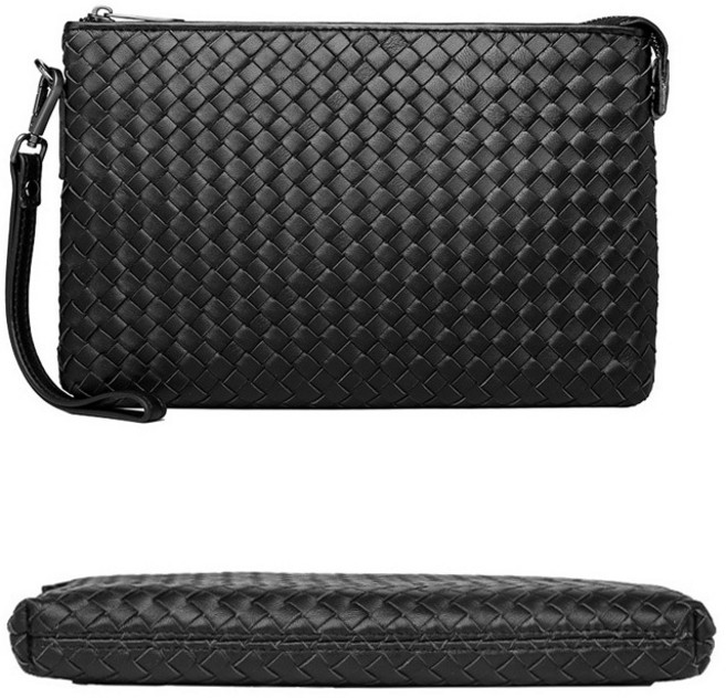 고급 양가죽 남성 격자무늬 양가죽 클러치백 손가방