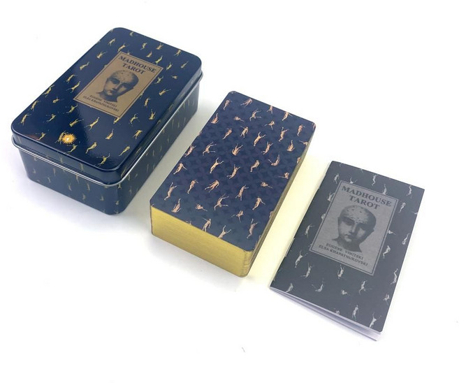 타로 타로카드 틴케이스 철 상자 영어 설명서 tarot cards deck, 미친 집, 1개