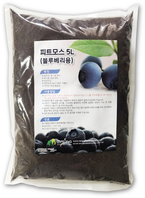 트리맘 피트모스 5L- 블루베리 분갈이흙 배양토, 1개