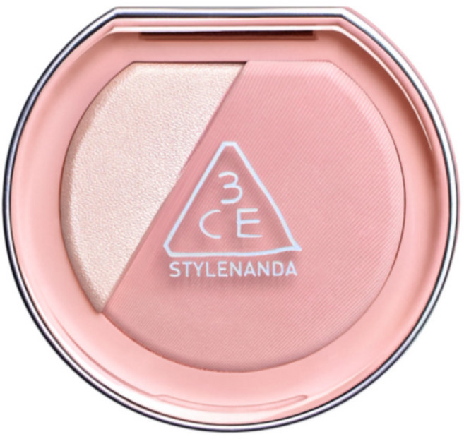 3CE STYLENANDA 雙色腮紅打亮盤 Lazy Talk, 1個, 01