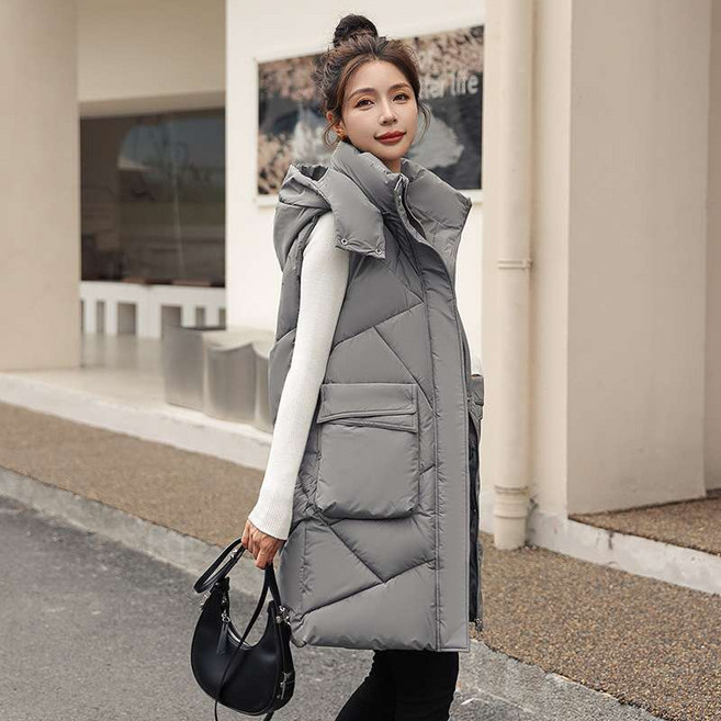 경량 패딩 롱조끼 점퍼 여성 겨울 데일리 빅사이즈