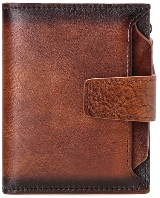 쿠쿠스토어 남성 진짜 가죽 지갑 동전 주머니 분리형 카드홀더 소형 클러치 짧은