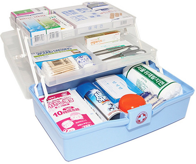 스마트 1호 구급함 세트 약품포함 가정용 케이스 대형 구급상자 산업용 응급 비상약, 1세트