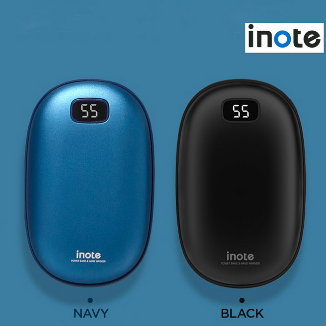 아이노트 휴대용 충전식 손난로 보조배터리 8 000mAh, HW800P, 블랙