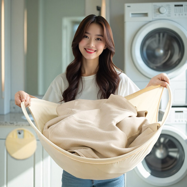 코지스 이지런드리 세탁바구니 접이식 대용량 빨래바구니, 버터 옐로우