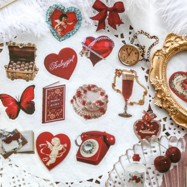 빈티지 감성 큐피드 디저트 소품 조각 일러스트 다꾸 스티커, 4.스텔라 (ST-1580)