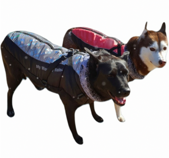 대형견패딩 강아지 중형견 애견 패딩조끼 패딩하네스 겨울옷, 블루, 1개