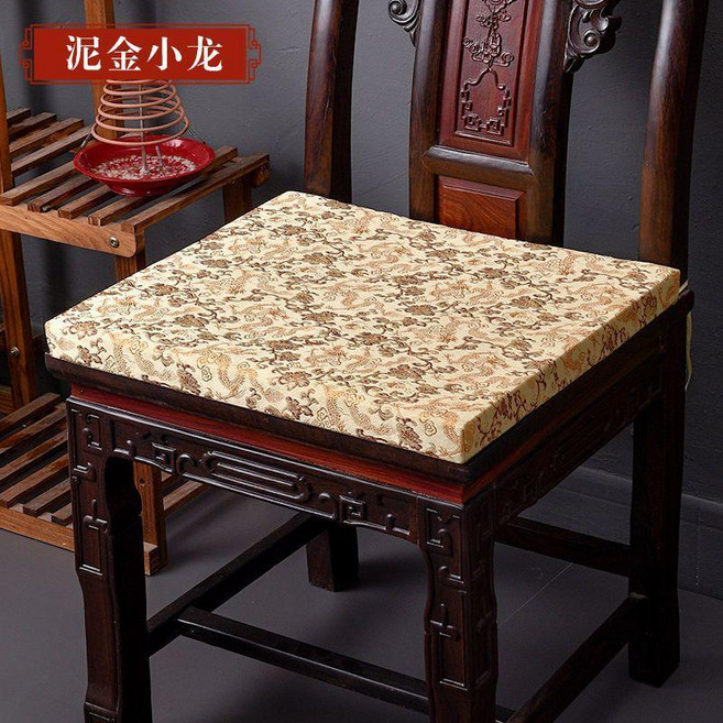 中式古典傢俱坐墊 深藍亞麻餐椅墊 45x40cm