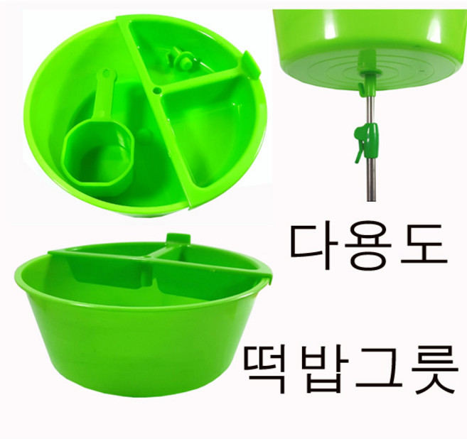 [붕어하늘] 그린 다용도 떡밥그릇 20cm 계량컵포함 큼직한 크기, 녹색