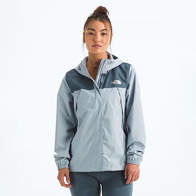 The North Face 女運動連帽外套 防潑水 藍灰