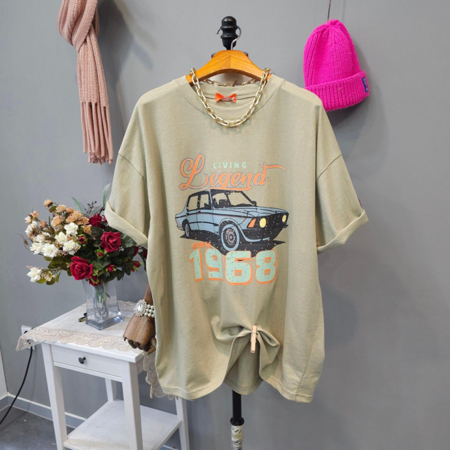 빈티지나염 모터스 반팔티셔츠