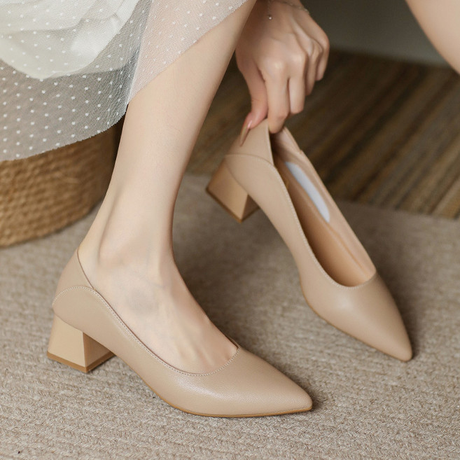 스타일닥터 여성 단화 수제화 발편한 베이직 뾰족코 단화 슈즈 펌프스힐 펌프스 미들힐 펌프스힐 5cm