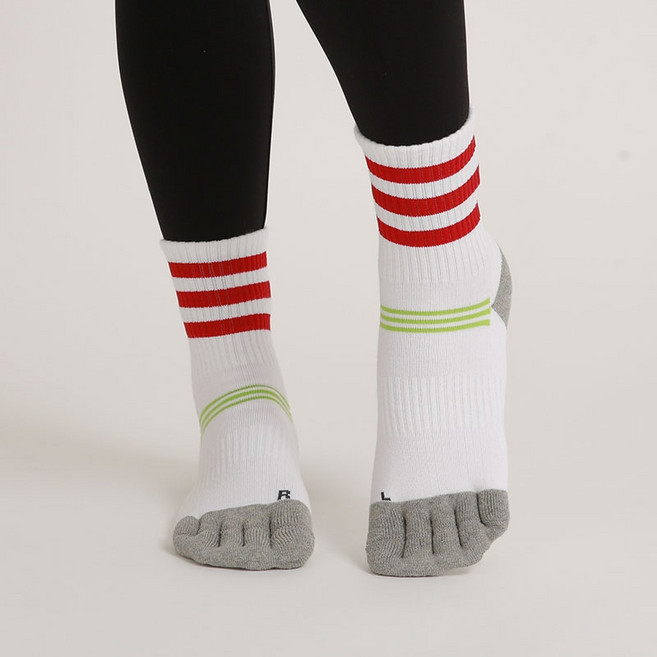 컴포트삭스 무봉제 기능성 발가락 양말 화이트 삼선 스포츠 레져 트래킹 양말