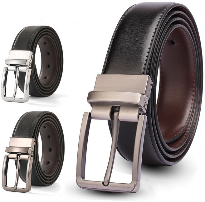 남자 벨트 비즈니스 바늘 회전 소피 벨트 소피 블랙 한국판 남자 벨트 양면 사용