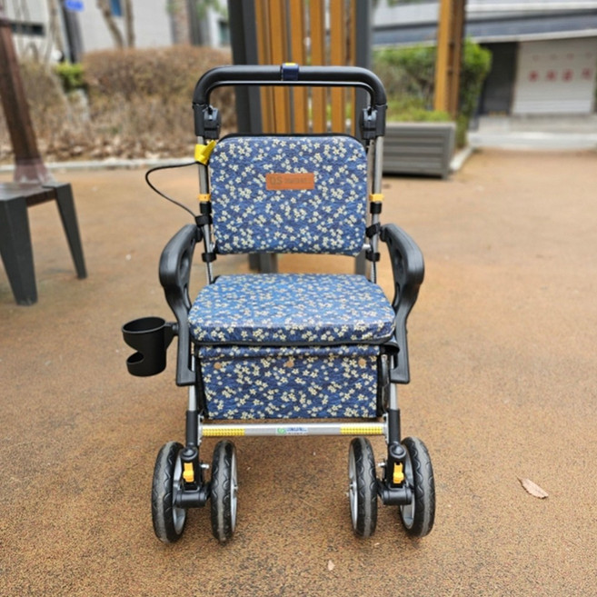 어른용 노인 보행기 DS-WAVE 정품 접이식 기내 할모니유모차 고급형 실버카 어른 워커 고령자용 어르신 보행차 노인 장기 요양 등급 복지용구 실버용품, 노인장기요양등급 할인구매(본인부담금 9%), 1개