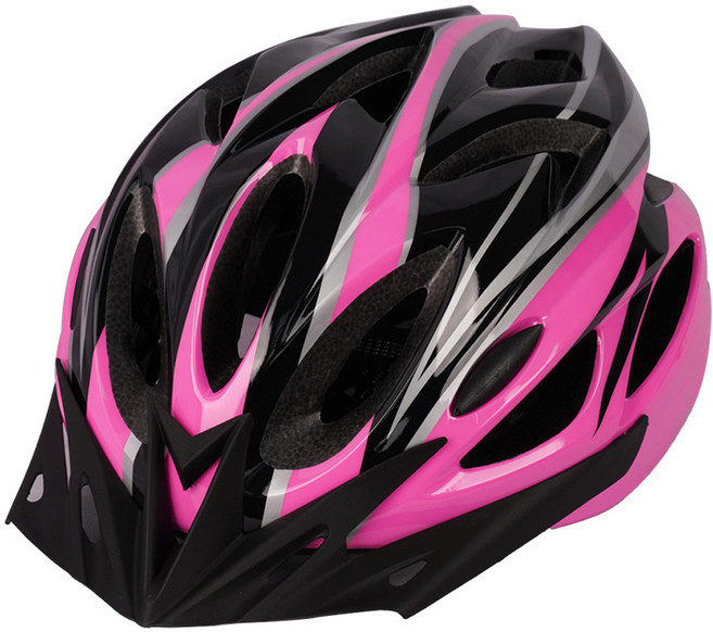 一件代發騎行頭盔一體成型男女山地公路自行車頭盔騎行裝備安全帽, 粉黑