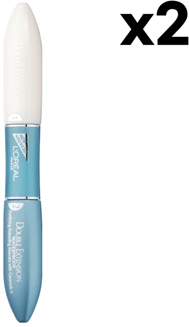 로레알 마스카라 더블 익스텐션 워터프루프 블랙 12ml 2팩 LOreal Double Extension, 1개, 기본 - 쿠팡