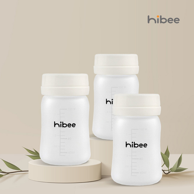 하이비 실리콘 코팅 안심 유리젖병 노꼭지 160ml, 3개, 화이트