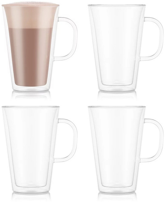 보덤 Douro 머그컵 더블월 글래스 400ml, 4개