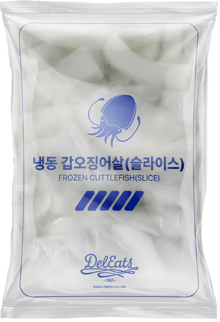 [오늘출발] 델리츠 냉동 갑오징어살 슬라이스 탈피 손질 갑오징어채, 1개, 1kg