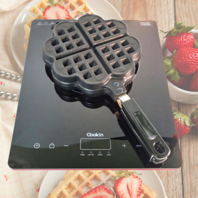 킹서진 국산 하트 와플팬 점보 가스렌지용 인덕션용, 가스렌지인덕션겸용, 1개