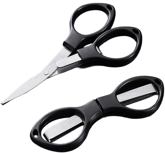 포켓 휴대용 접이식 미니 안전 가위, 1개, 블랙