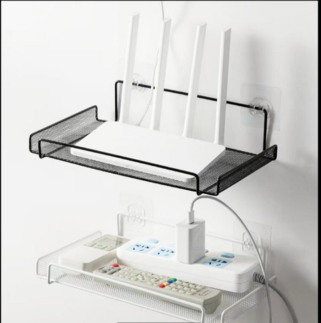 신명나는 무타공 벽걸이 거치대 인테리어선반, 블랙