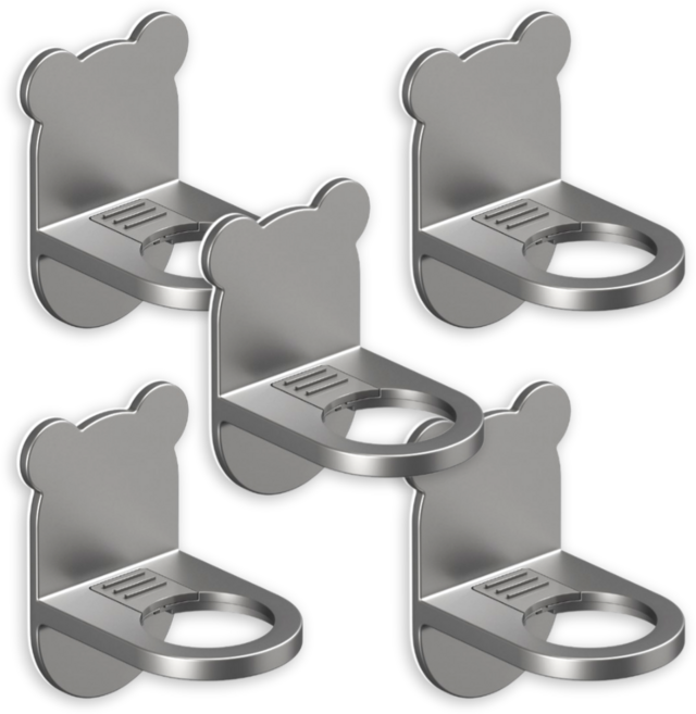 말끔당 무타공 초강력 샴푸 린스 공중부양 거치대, 5개, 회색