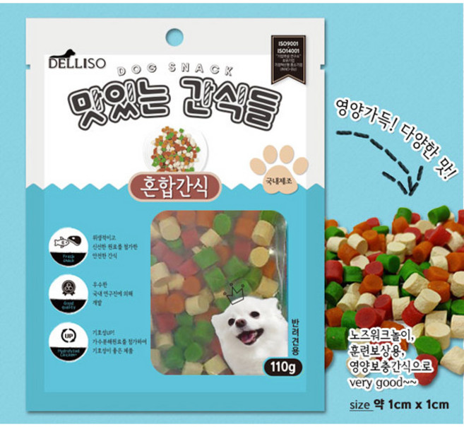 델리소 져키 강아지간식 110g, 5개, 100g, 혼합간식