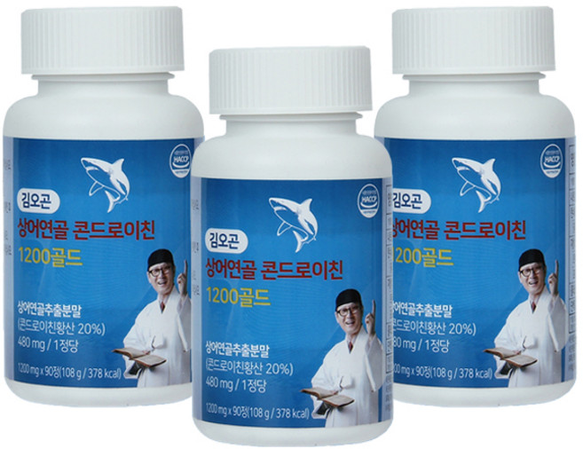김오곤 상어연골 콘드로이친 1200 골드, 3개, 90회분