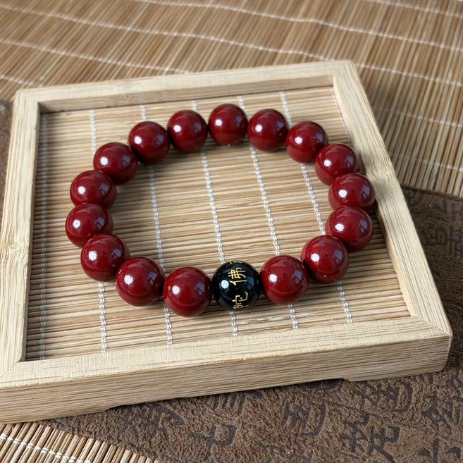 이레오몰 경면주사 아미타불 경문 팔찌 불교 L-0062