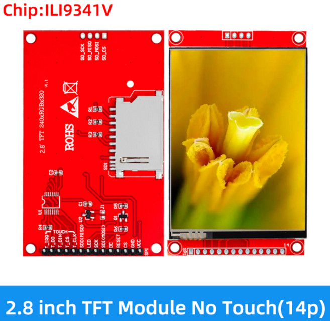 2.8인치 240x320 SPI TFT LCD 시리얼 포트 모듈 PCB 어댑터 포함 마이크로 SD ILI9341 ST7789V 5V3.3V 2.8인치 LED 디스플레이 아두이노용, [05] 2.8 NO Touch ILI9341