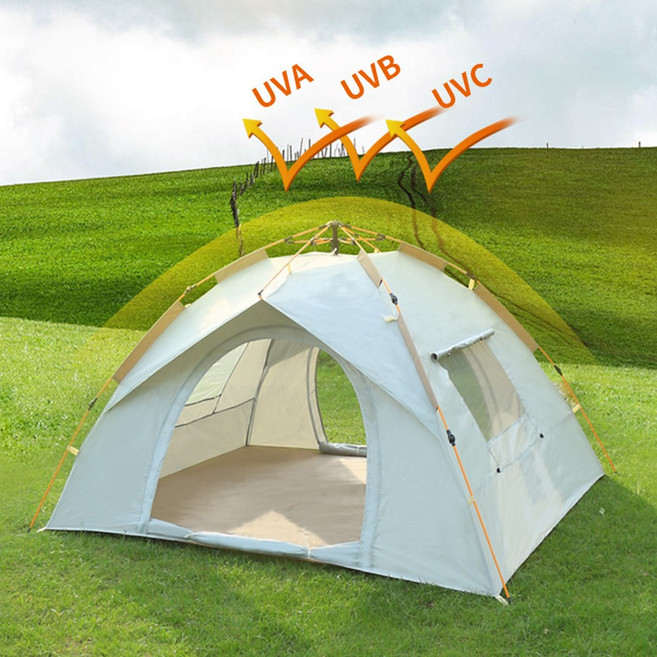 인앤캠핑 자외선차단 원터치 팝업텐트, 아이보리, 3-4인용