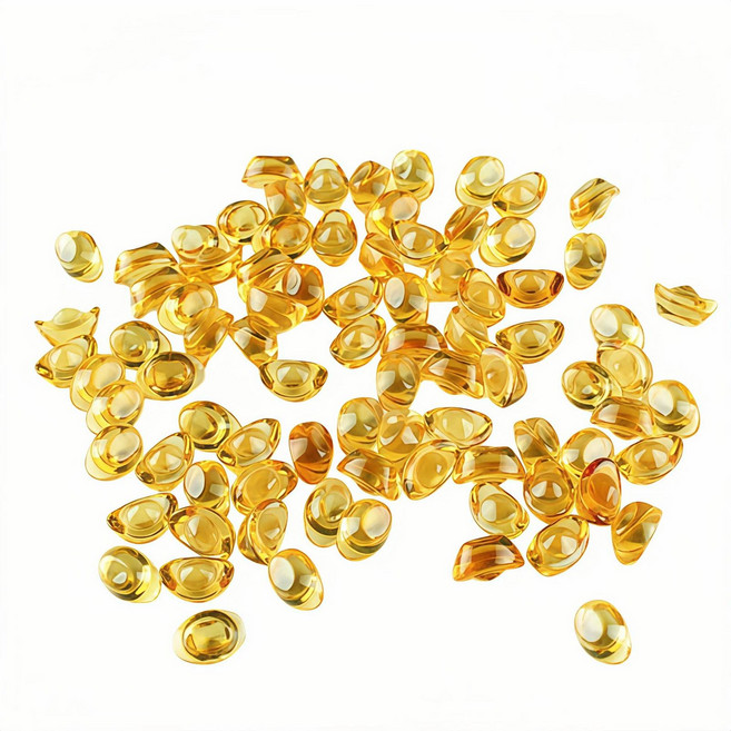 昱晶閣 琉璃元寶 1.4cm 金黃色 20顆 招財進寶小擺件 五行聚財多色可選