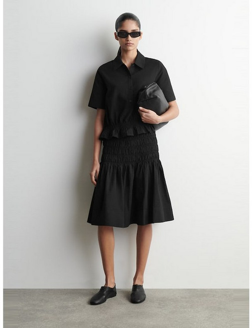 COS 공식 스모킹 에이라인 스커트 블랙 1112493