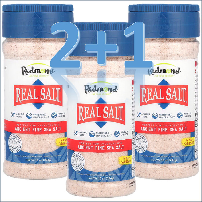 [2+1] 레드몬드 리얼 솔트 소금 천일염 284g / 해외직구 미국정품, 3개