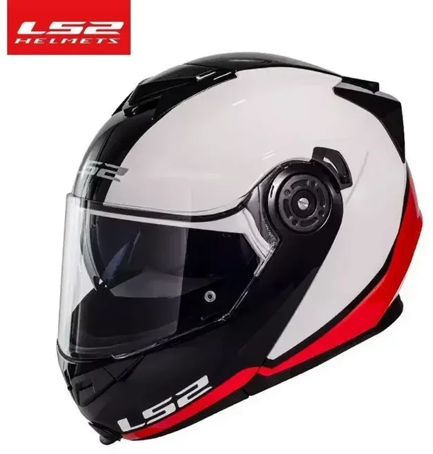 LS2 FF345 플립업 오토바이 헬멧 - 이중 렌즈 김서림 방지 및 눈부심 로드 레이싱 디자인 남성과 여성을 위, 03 10, 01 L