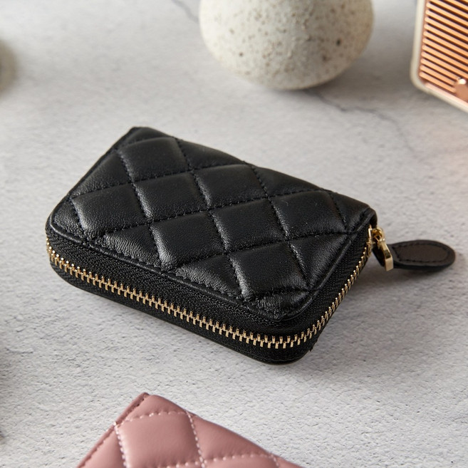 자스나로 BRO-7 아코디언 카드지갑 특허기능 양가죽 퀼팅지갑