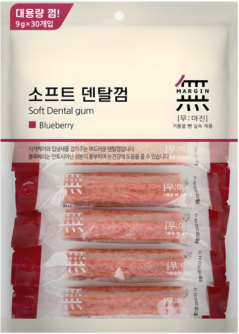 무마진 강아지 소프트 덴탈껌 30p, 블루베리, 270g, 1개