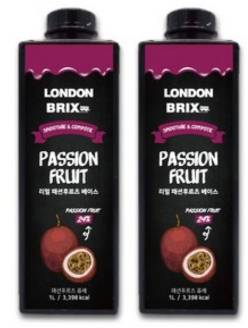 런던브릭스 블랙라벨 리얼 패션후르츠 베이스 농축액, 1L, 2개